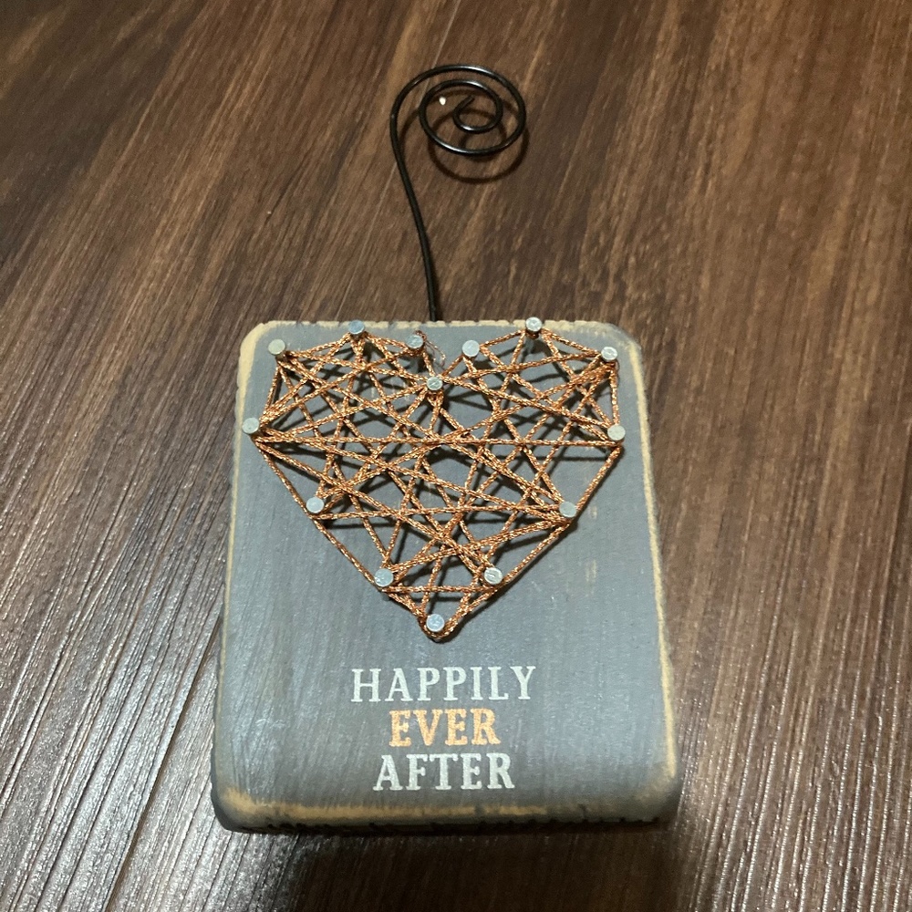 "Happily Ever After" Heart Photo Holder